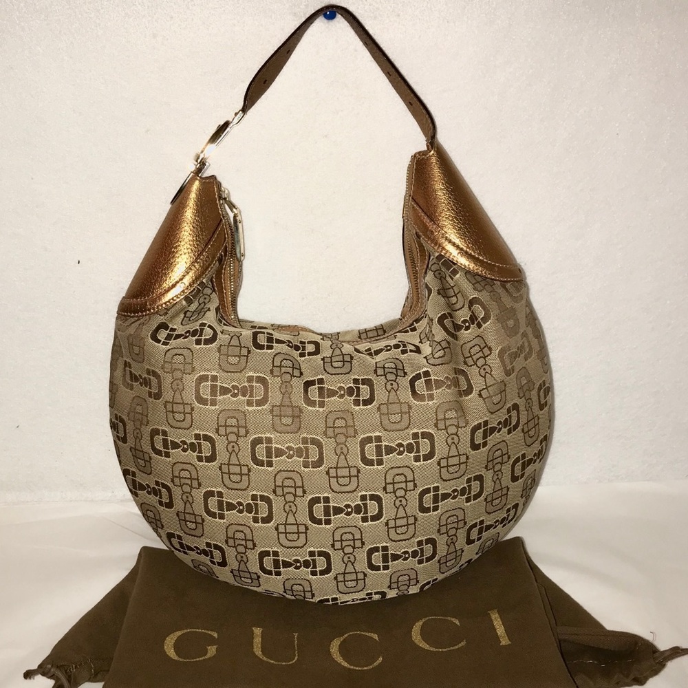 🌟 Limited Edition 🌟 GUCCI Canvas Horsebit Hobo